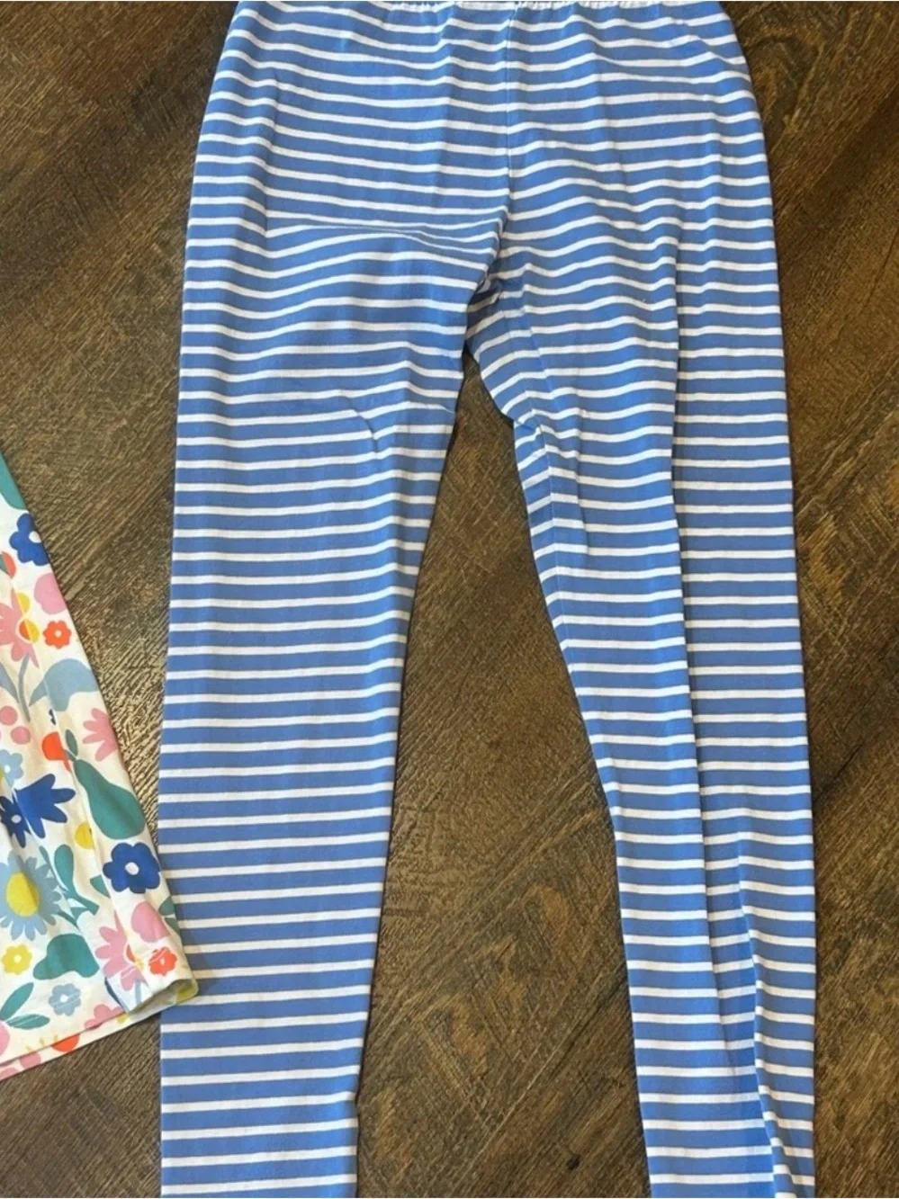 Mini Boden Floral Tunic and Blue Stripe Leggings Set - Multicolor & Blue 11-12Y